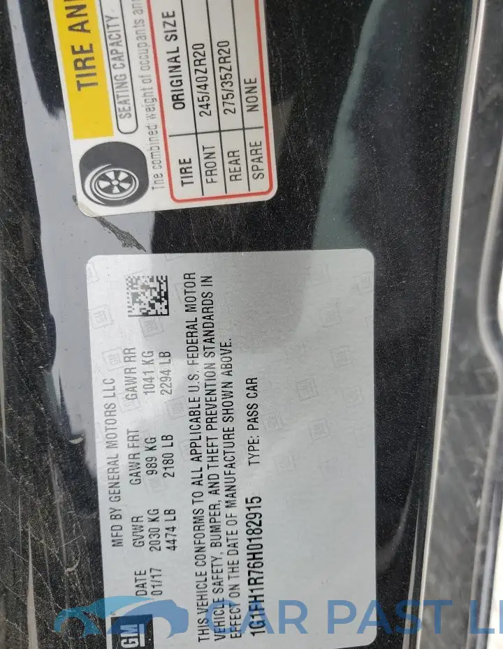 1G1FH1R76H0182915# 12
