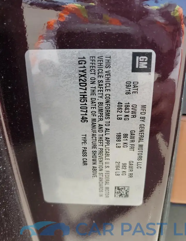 1G1YX2D71H5107146# 12
