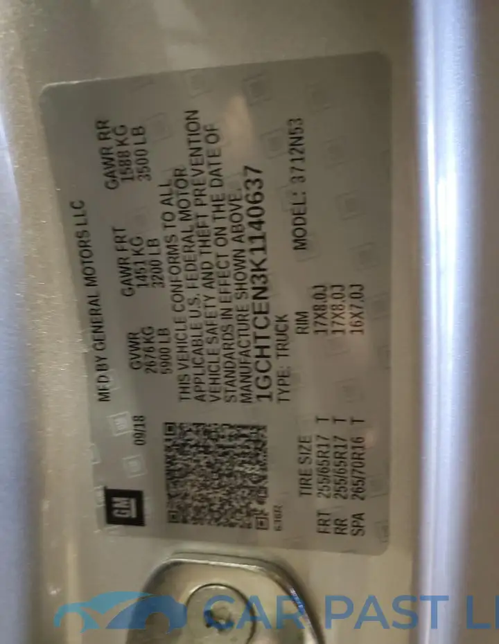 1GCHTCEN3K1140637# 12