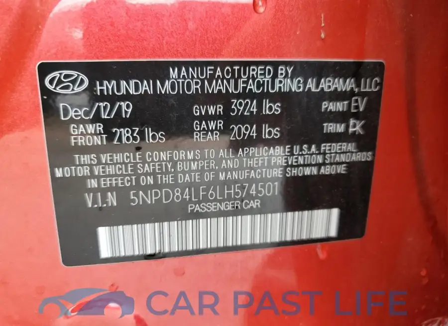 5NPD84LF6LH574501# 12