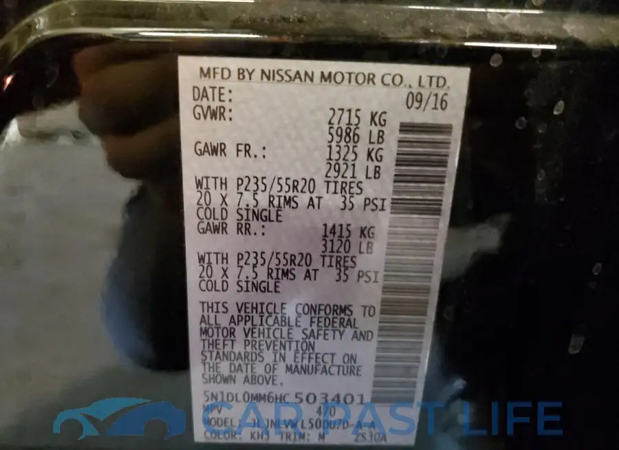 5N1DL0MM6HC503401# 12