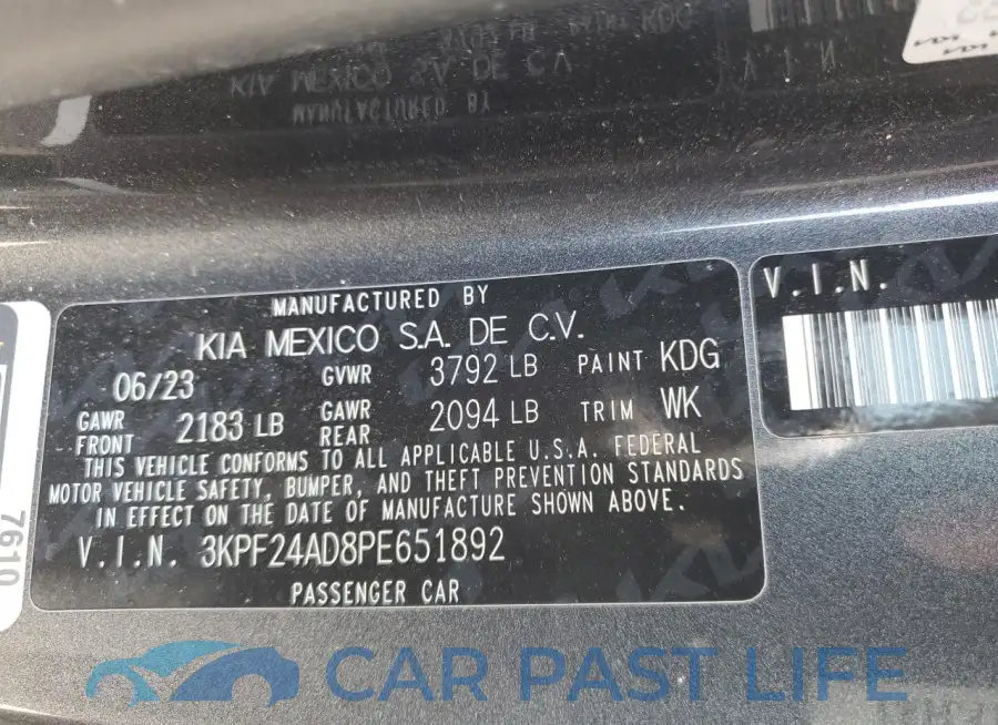3KPF24AD8PE651892# 12