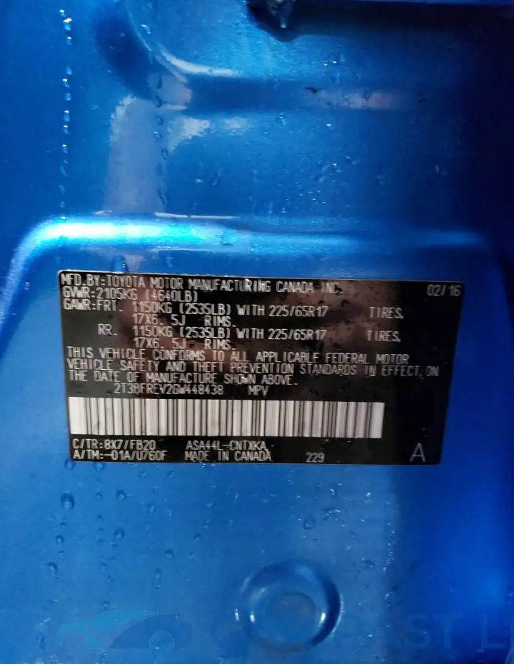 2T3BFREV2GW448438# 12