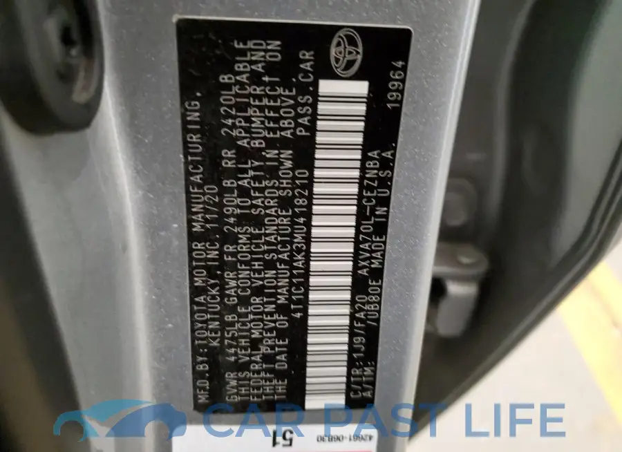 4T1C11AK3MU418210# 12
