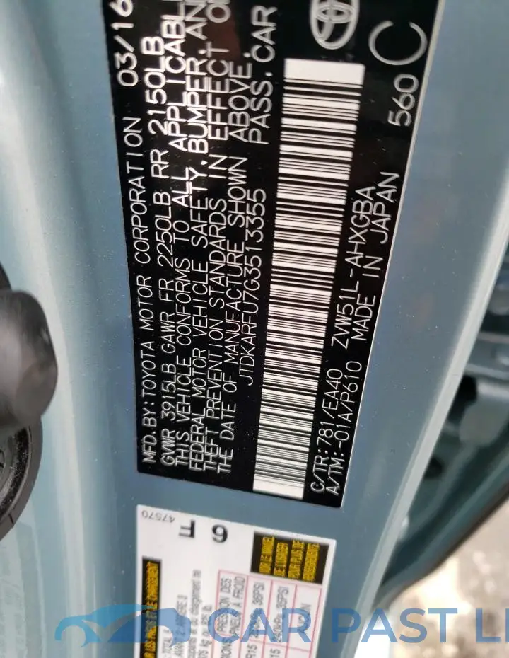 JTDKARFU7G3513355# 12