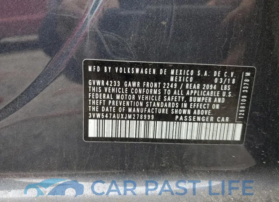3VW547AUXJM278999# 13
