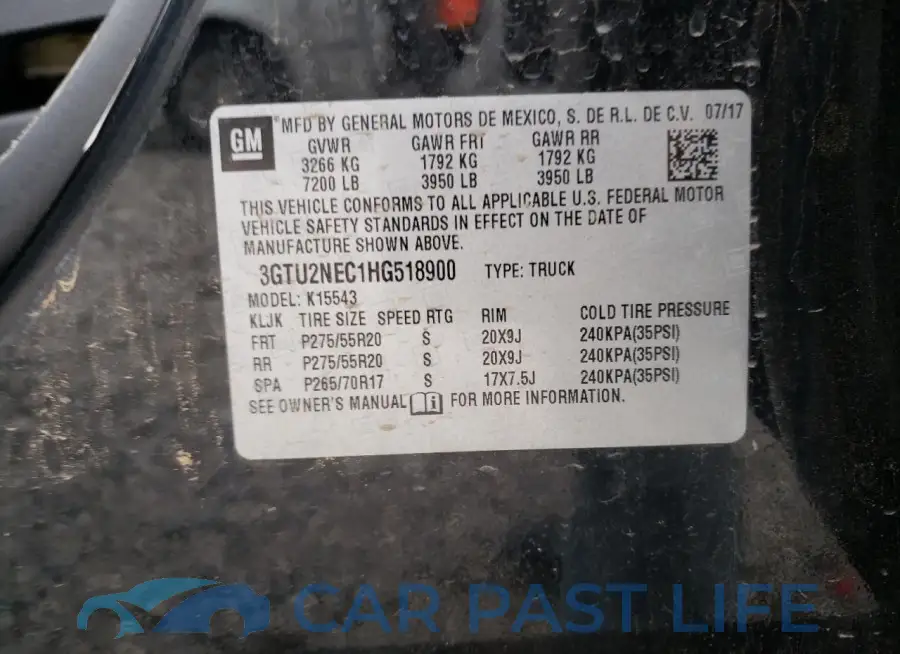 3GTU2NEC1HG518900# 12