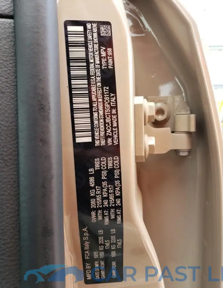 ZACCJBCT5GPC61172# 13