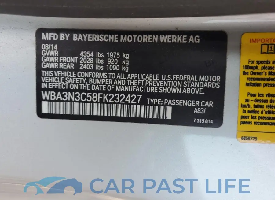 WBA3N3C58FK232427# 13