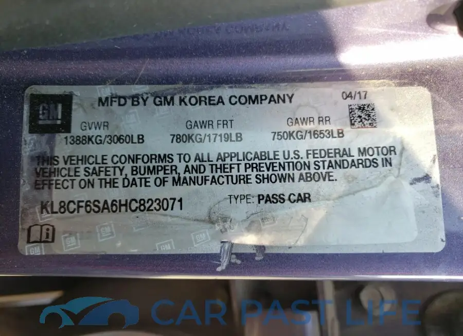 KL8CF6SA6HC823071# 12