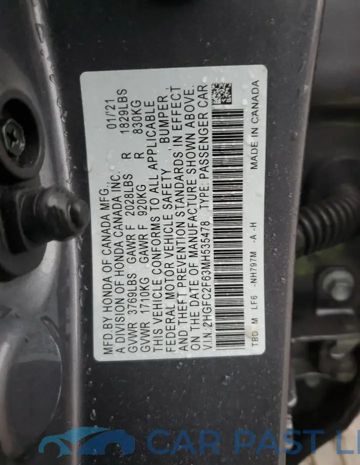 2HGFC2F63MH535478# 12