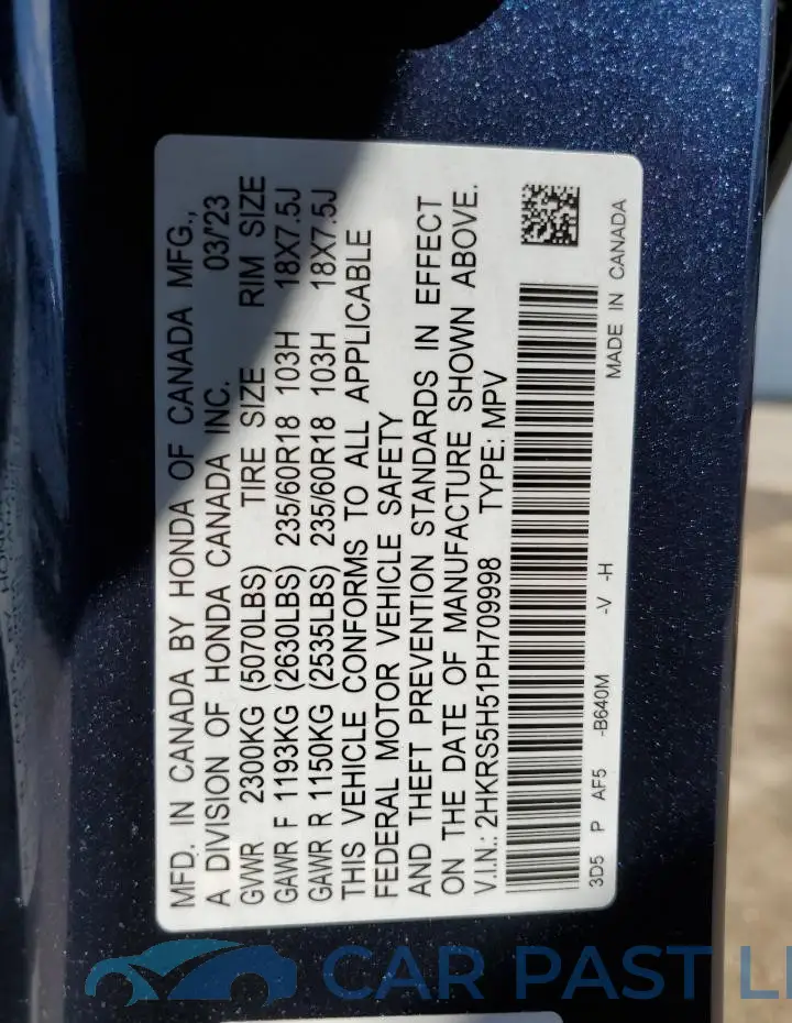 2HKRS5H51PH709998# 12