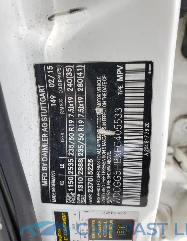 WDCGG5HBXFG405533# 12