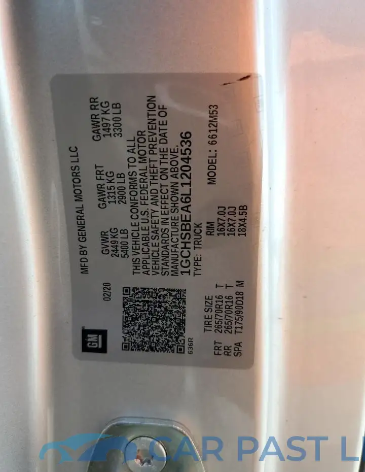1GCHSBEA6L1204536# 12