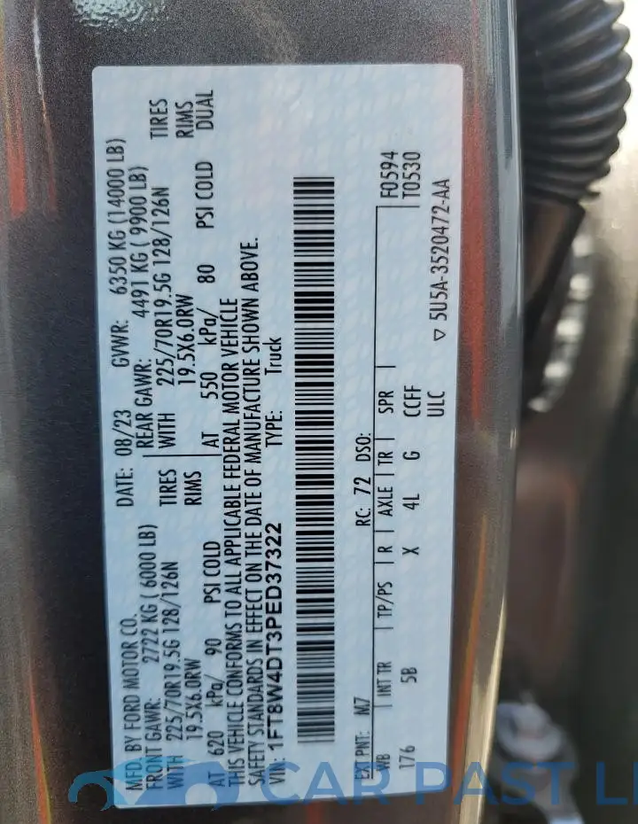 1FT8W4DT3PED37322# 12