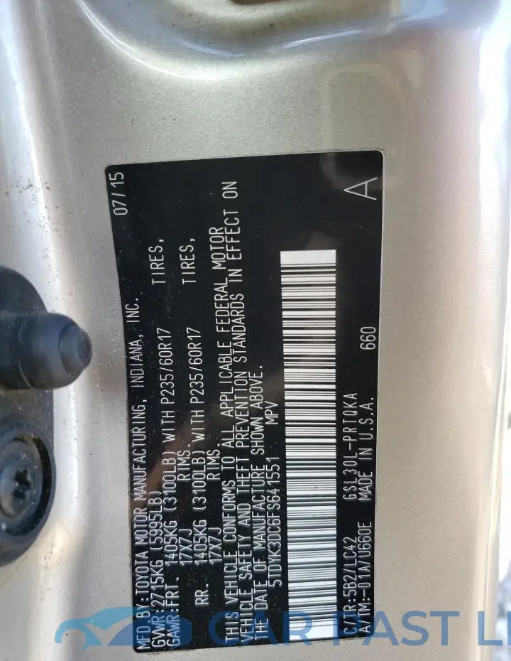 5TDYK3DC6FS641551# 14