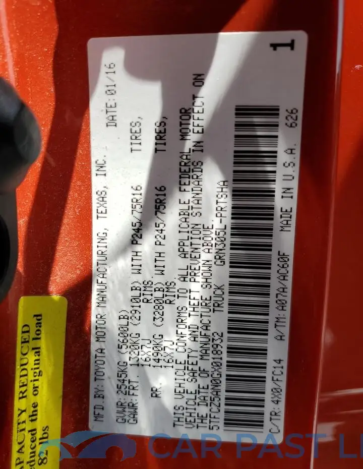 5TFCZ5AN0GX018932# 13