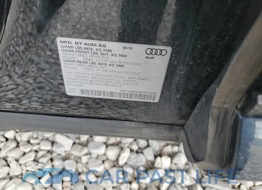 WA1VAAGE8KB012635# 12