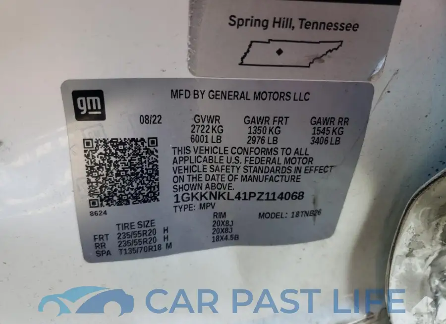 1GKKNKL41PZ114068# 13