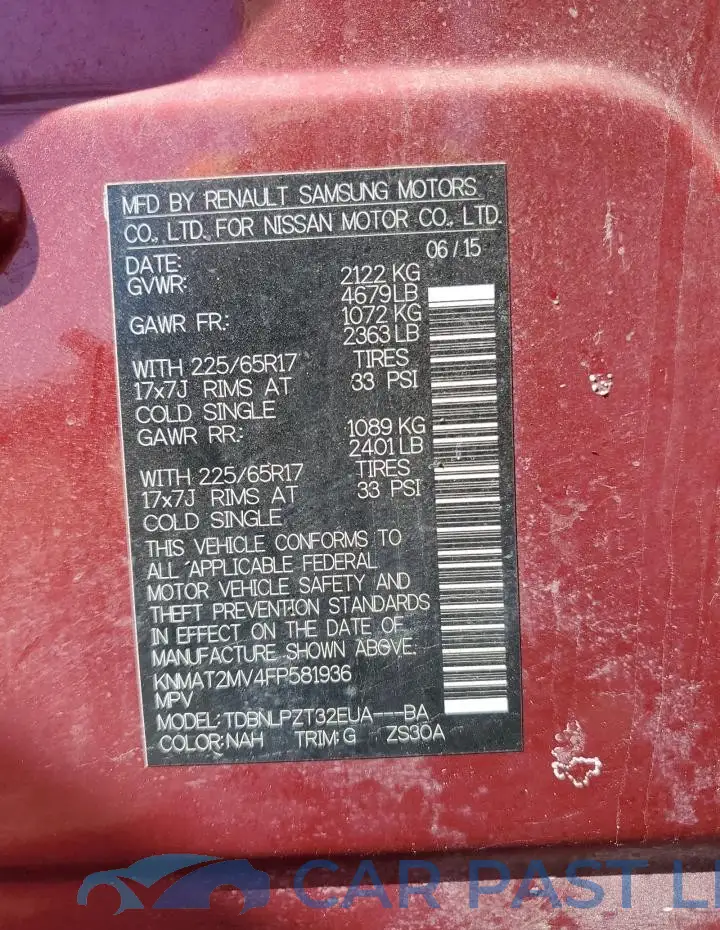 KNMAT2MV4FP581936# 14