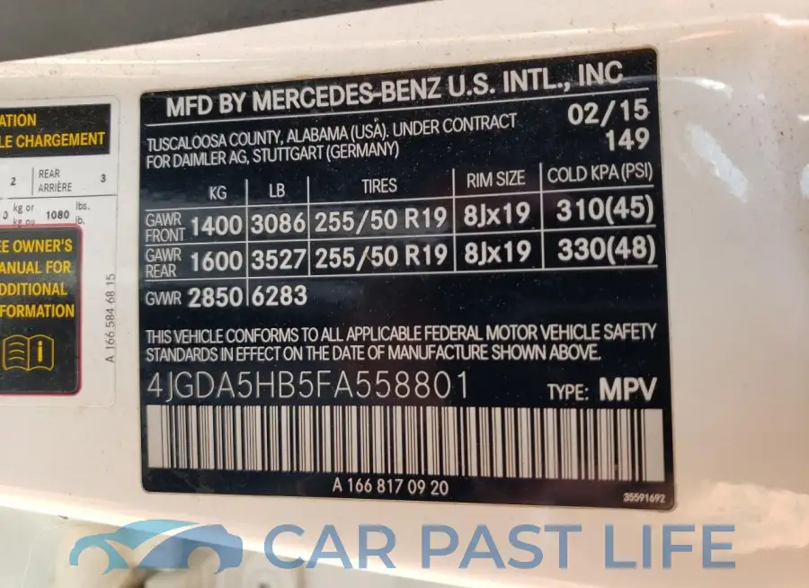 4JGDA5HB5FA558801# 13