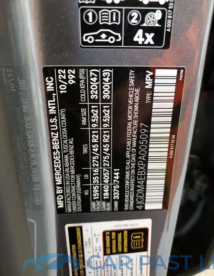 4JGDM4EBXPA005097# 13