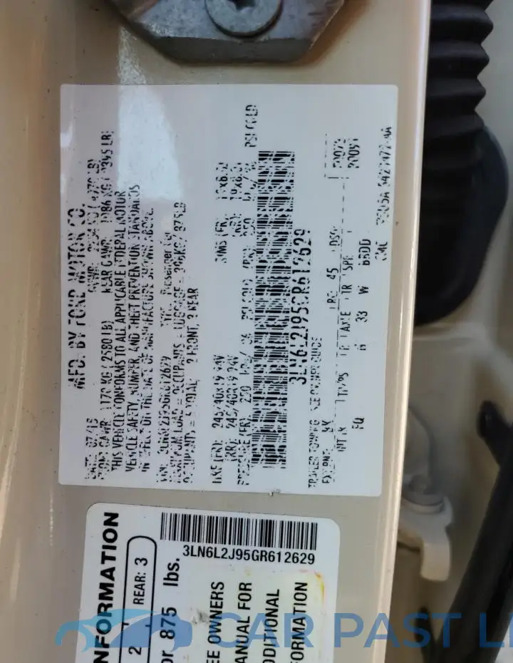 3LN6L2J95GR612629# 12