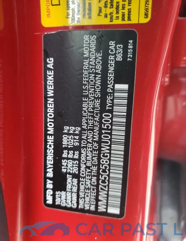 WMWZC5C58GWU01500# 12