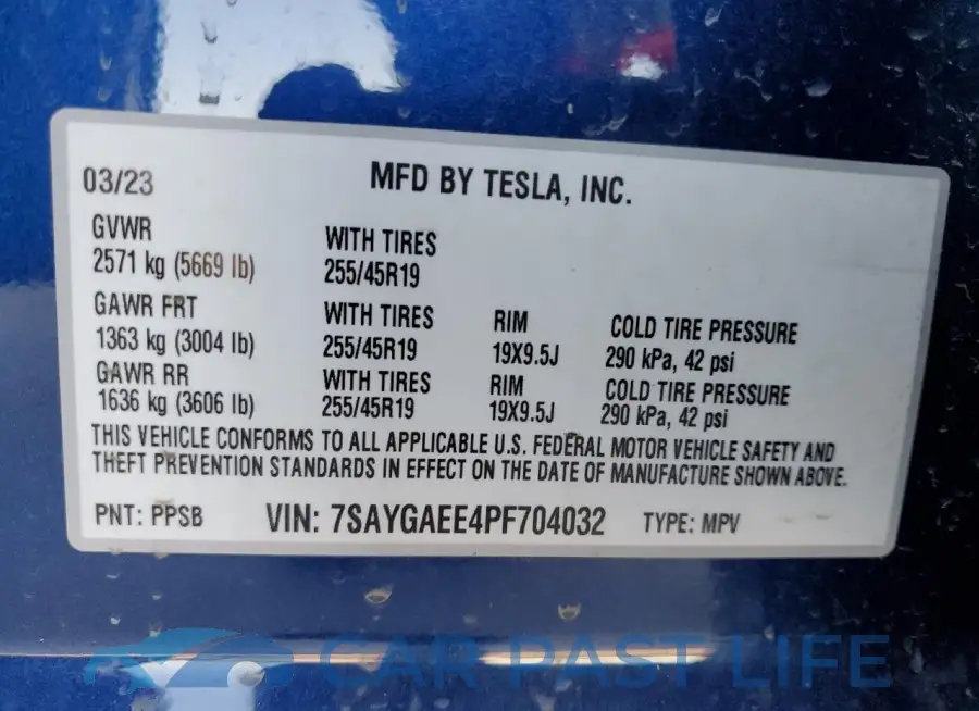 7SAYGAEE4PF704032# 12