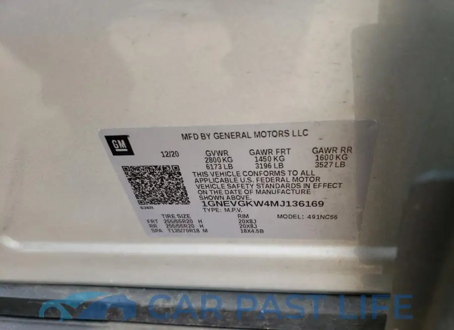 1GNEVGKW4MJ136169# 12