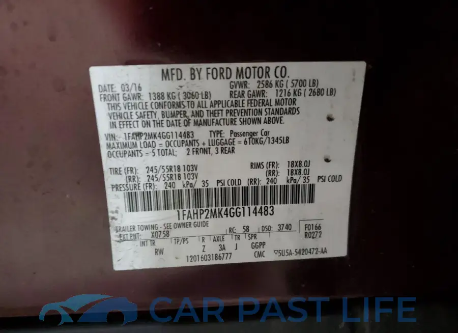1FAHP2MK4GG114483# 12
