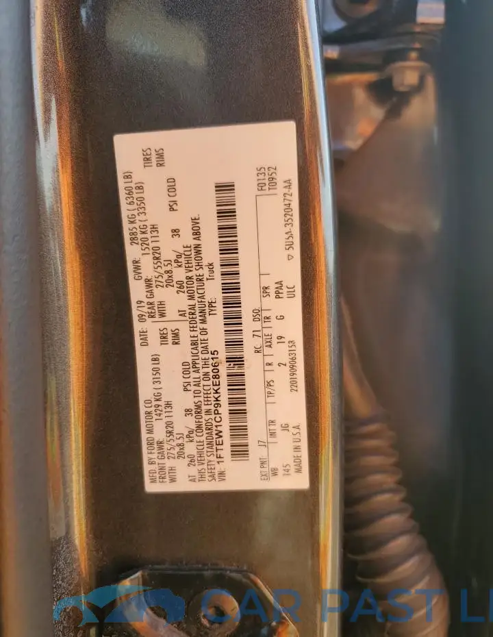 1FTEW1CP9KKE80615# 12