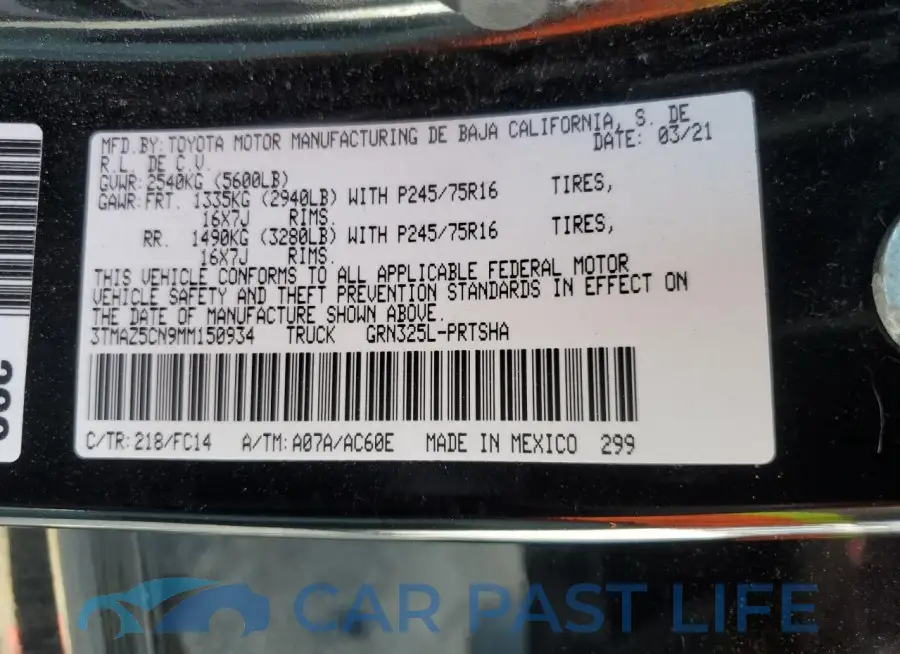 3TMAZ5CN9MM150934# 12