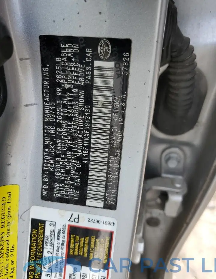 4T1BF1FKXFU943130# 12