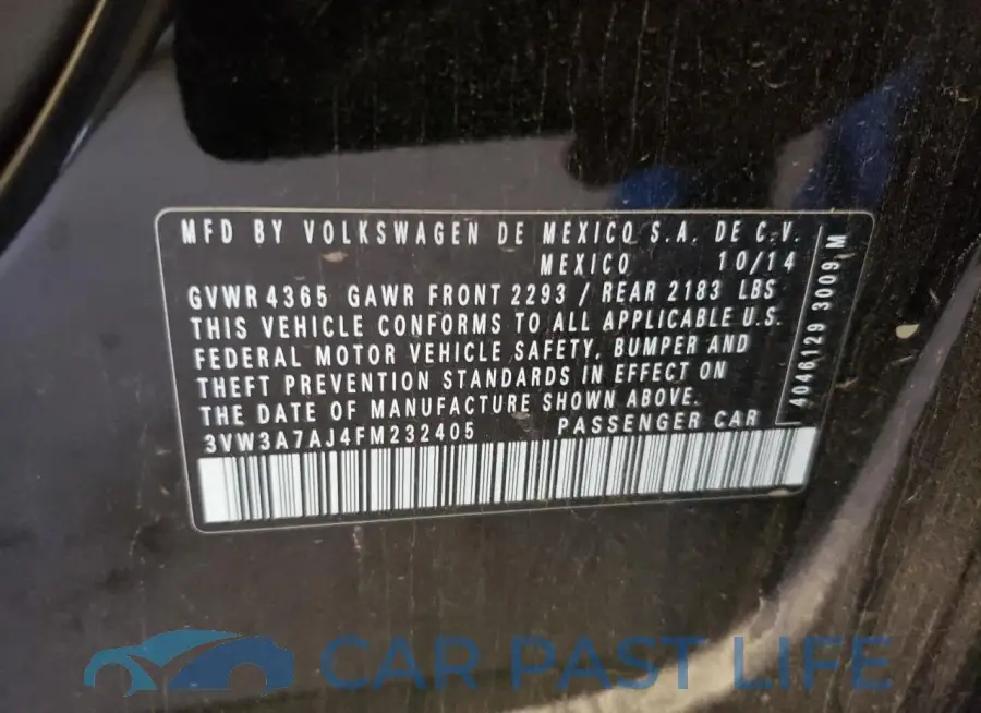 3VW3A7AJ4FM232405# 12