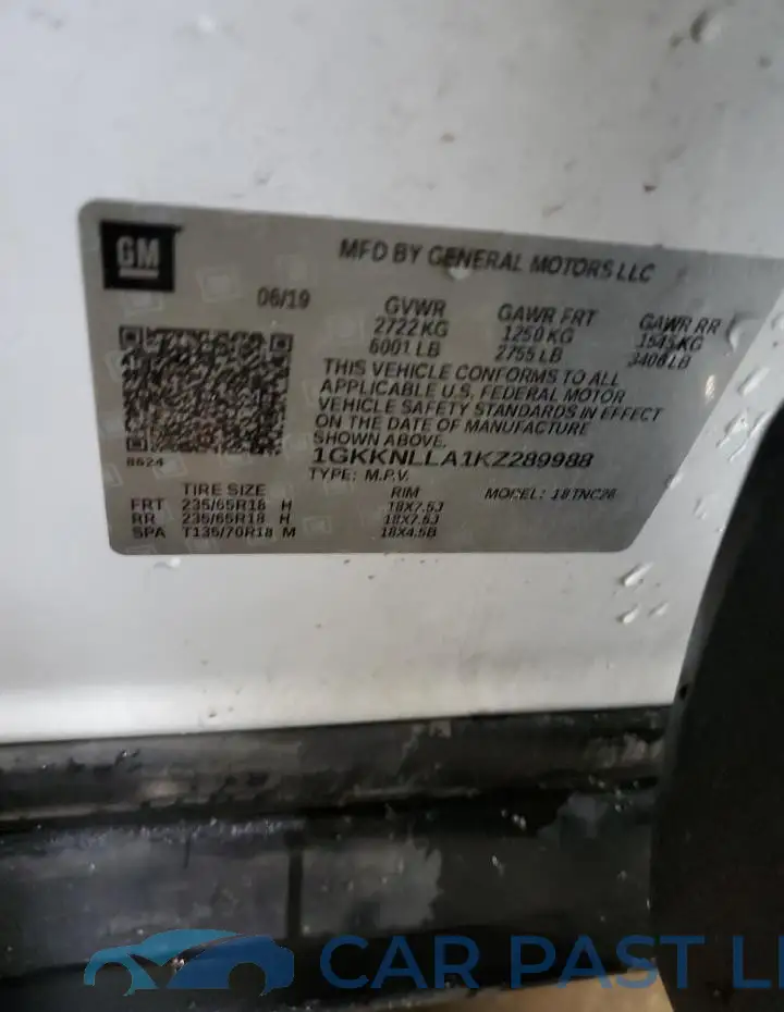 1GKKNLLA1KZ289988# 13