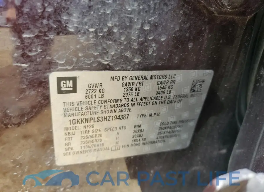 1GKKNPLS3HZ194387# 13
