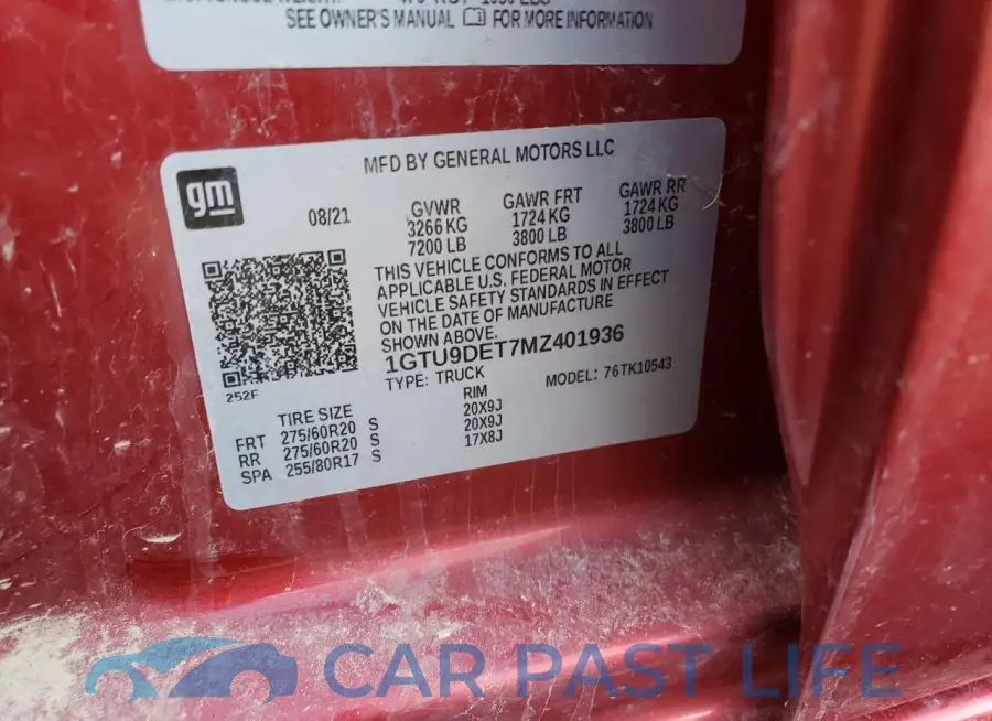 1GTU9DET7MZ401936# 13