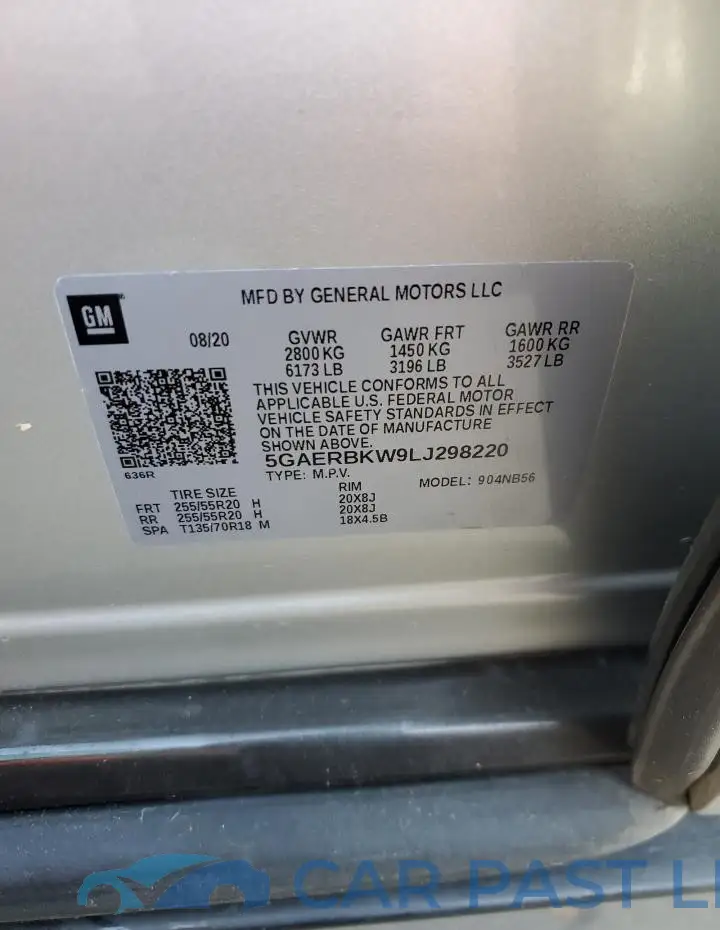5GAERBKW9LJ298220# 13