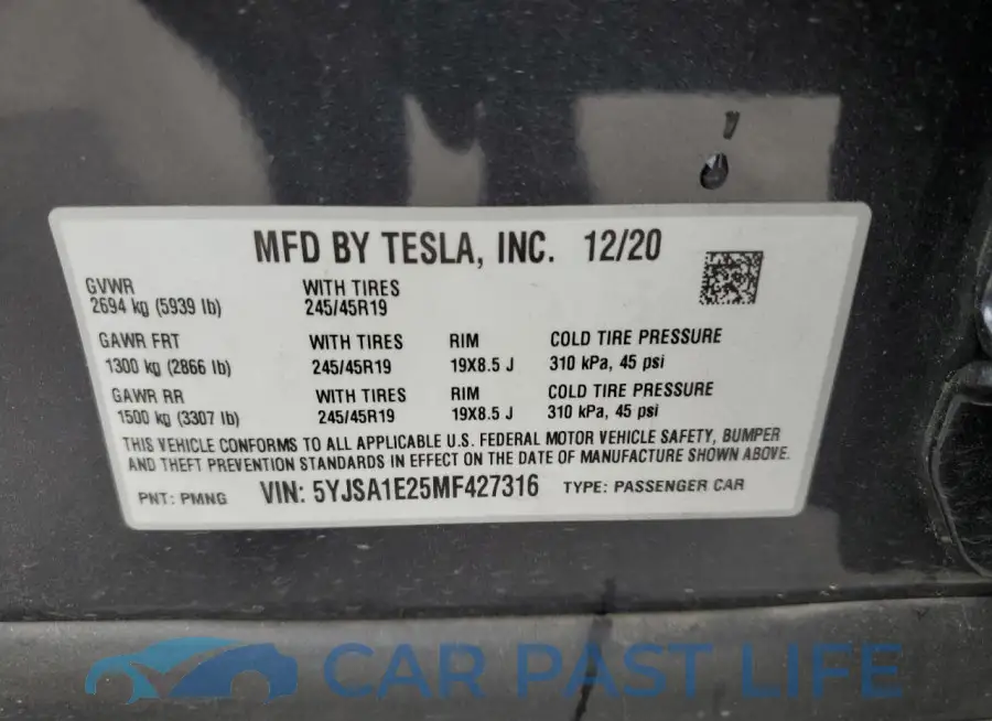 5YJSA1E25MF427316# 12