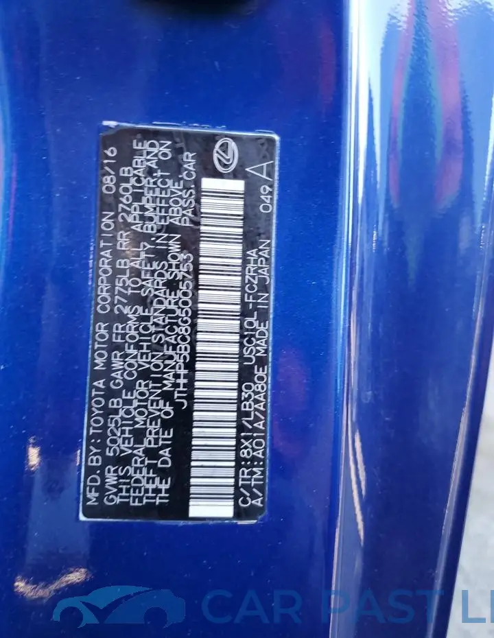 JTHHP5BC8G5005753# 12