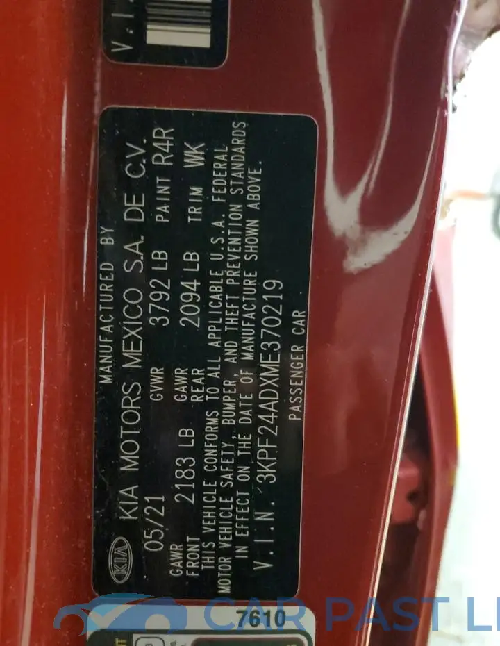 3KPF24ADXME370219# 12