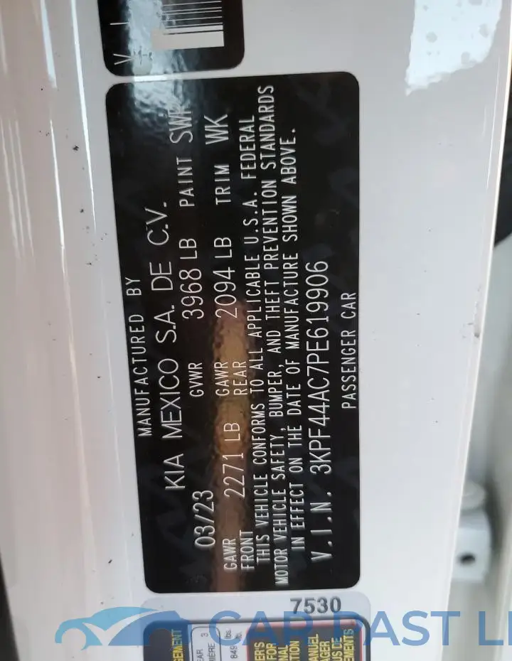 3KPF44AC7PE619906# 12