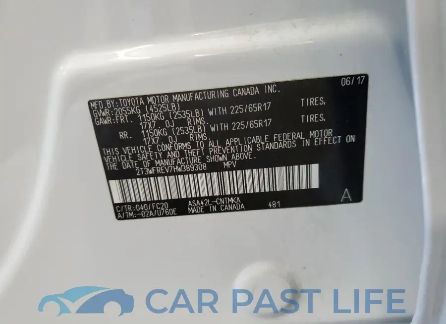 2T3WFREV7HW389308# 14