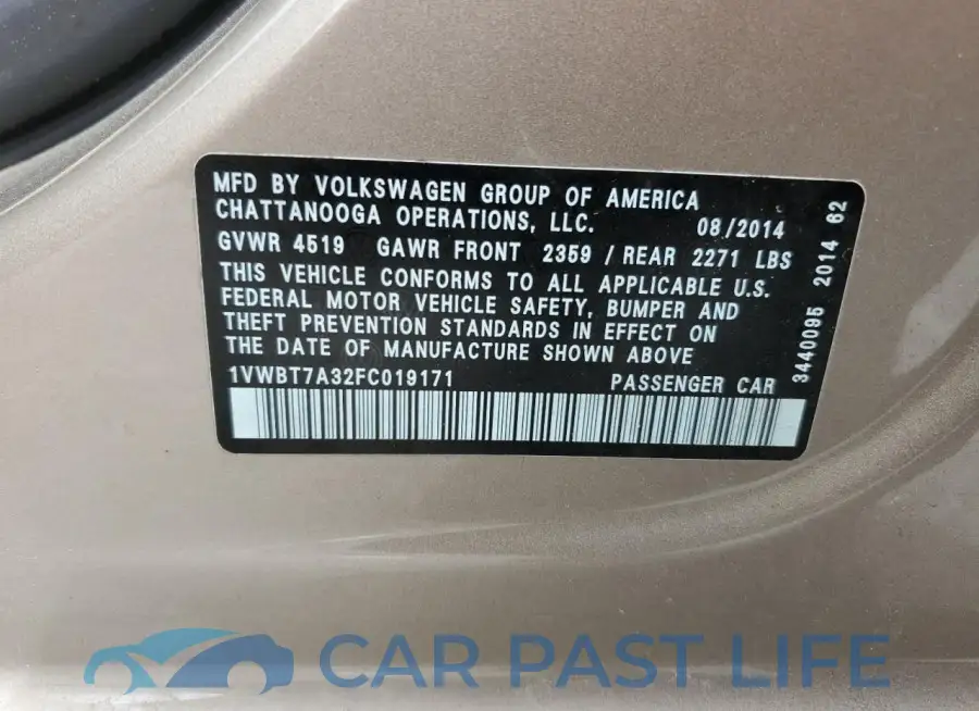 1VWBT7A32FC019171# 12