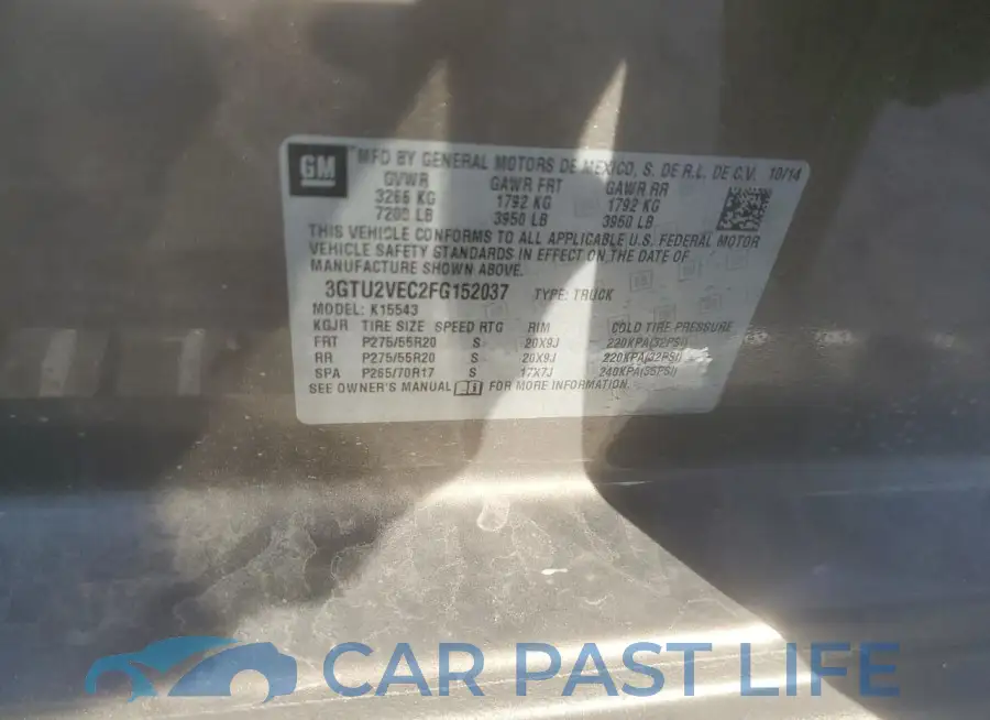 3GTU2VEC2FG152037# 12