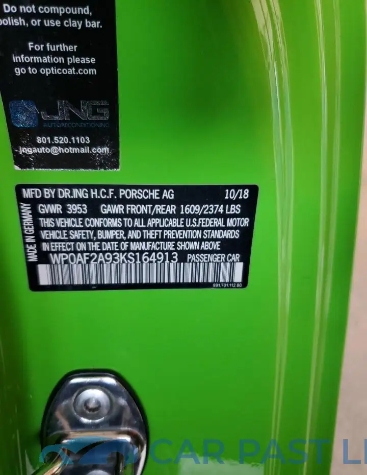 WP0AF2A93KS164913# 12