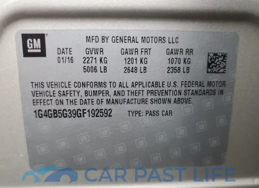 1G4GB5G39GF192592# 12