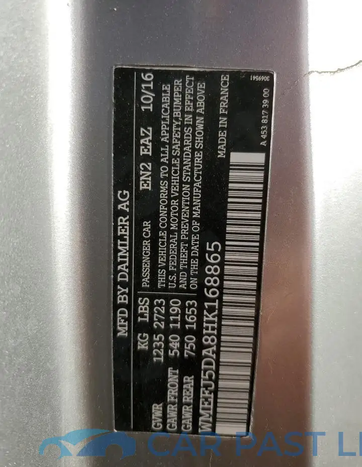 WMEFJ5DA8HK168865# 12