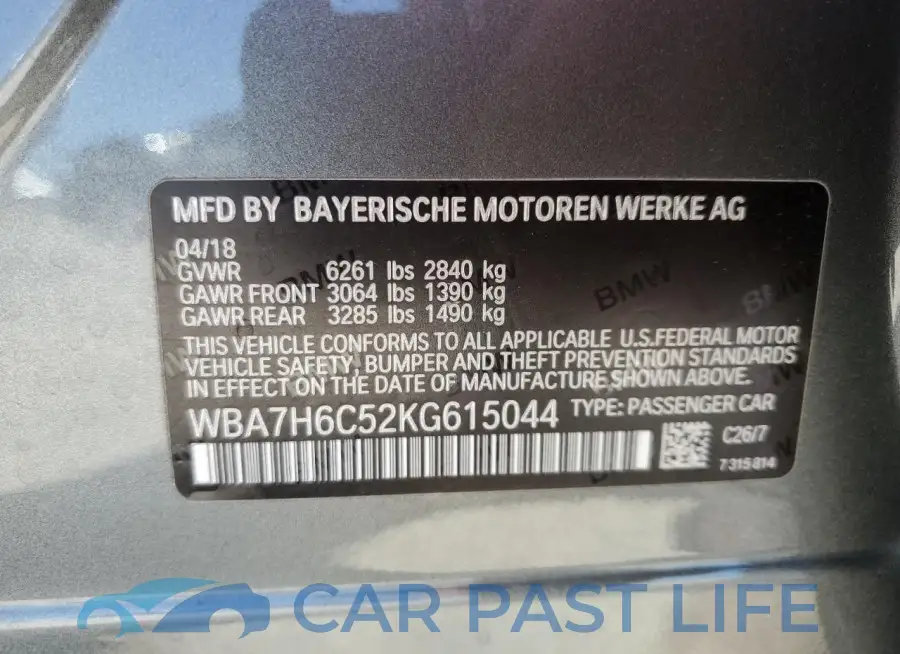 WBA7H6C52KG615044# 12
